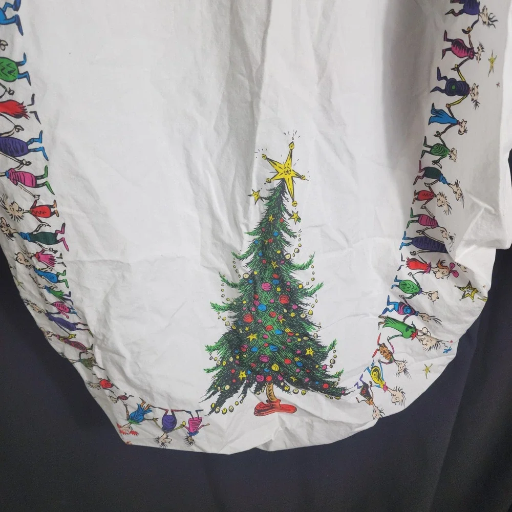 Pottery Barn Kids Dr Seuss The Grinch Whoville Organic Cotton Fitted Crib Sheet